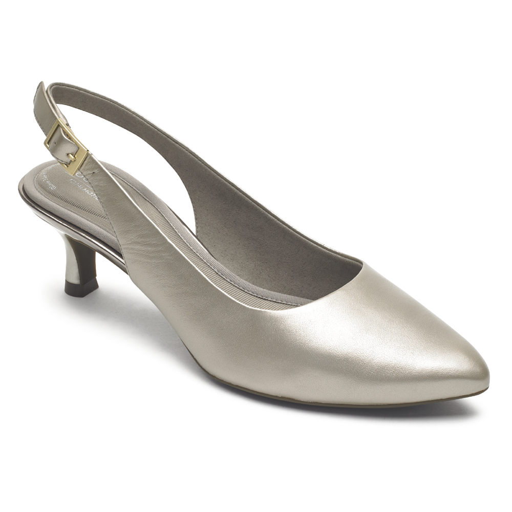 Pumps Rockport Mujer Mexico - Total Motion Kaiya Slingback Plateados - XOTIV3467